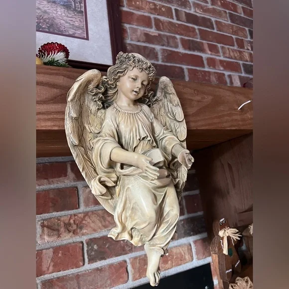 Rare Vintage Cherub Angel Wall Candle Holder Home Interiors